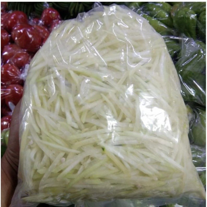 

Buah pepaya muda sudah di potong kecil kecil siap dimasak langsung sayur sehat