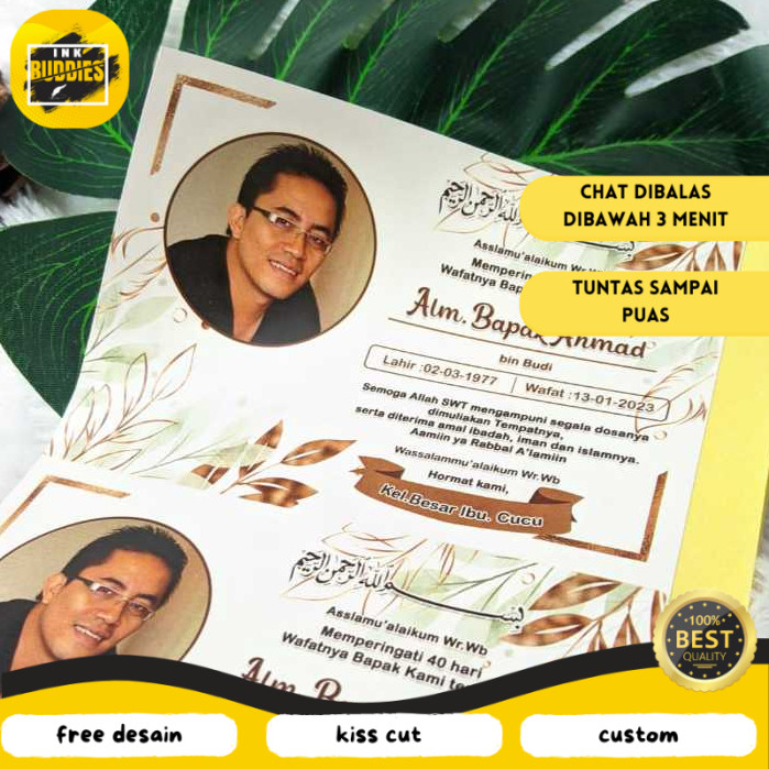 

INB Cetak Sticker Label Tahlil Stiker Box Makanan Mengenang Wafatnya 40 100 1000 Hari Free Desain