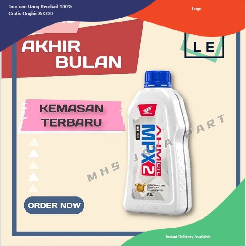 OLI MPX2 0.8L AHM OIL MPX 2 KEMASAN TERBARU MPX2 NEW MPX2 MPX 2