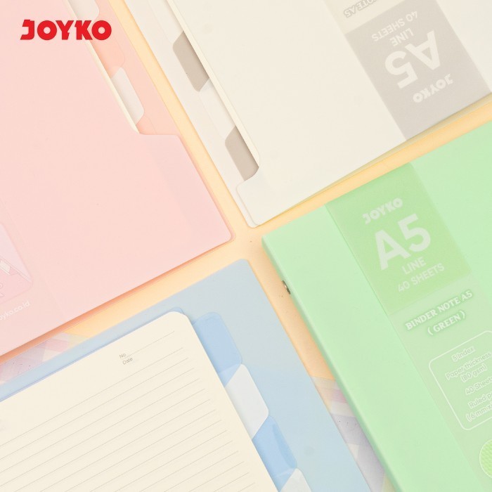 

JOYKO Binder Note BN-105 A5~B5 Polos- Soft Color Warna Cerah 40 Sheets