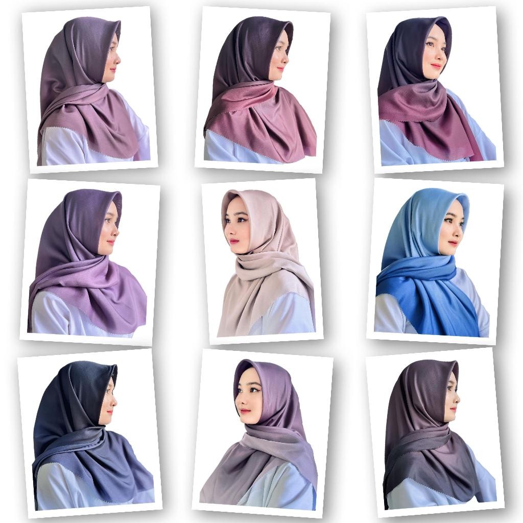 Hijab Gradasi | Hijab Ombre Segiempat | Hijab Gradasi Voal Ekslusif