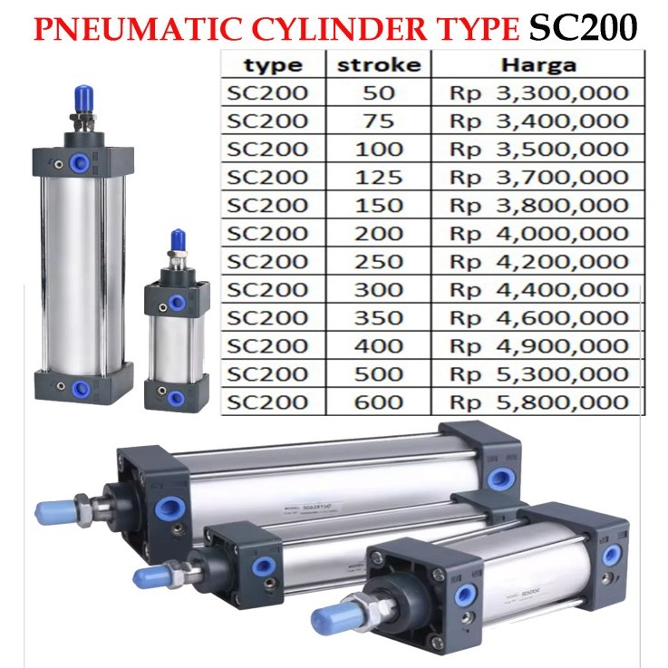 Cylinder pneumatic SC 200 Pneumatik Standard Type SC200 - SC 200x50