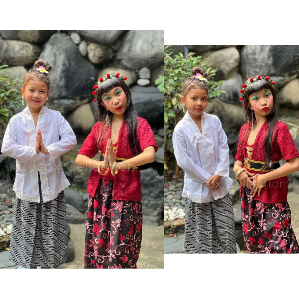 Kebaya Anak Perempuan Modern Set Kebaya Anak TK SD SMP SMA Setelan Kebaya Kutubaru Anak Cewek Baju K