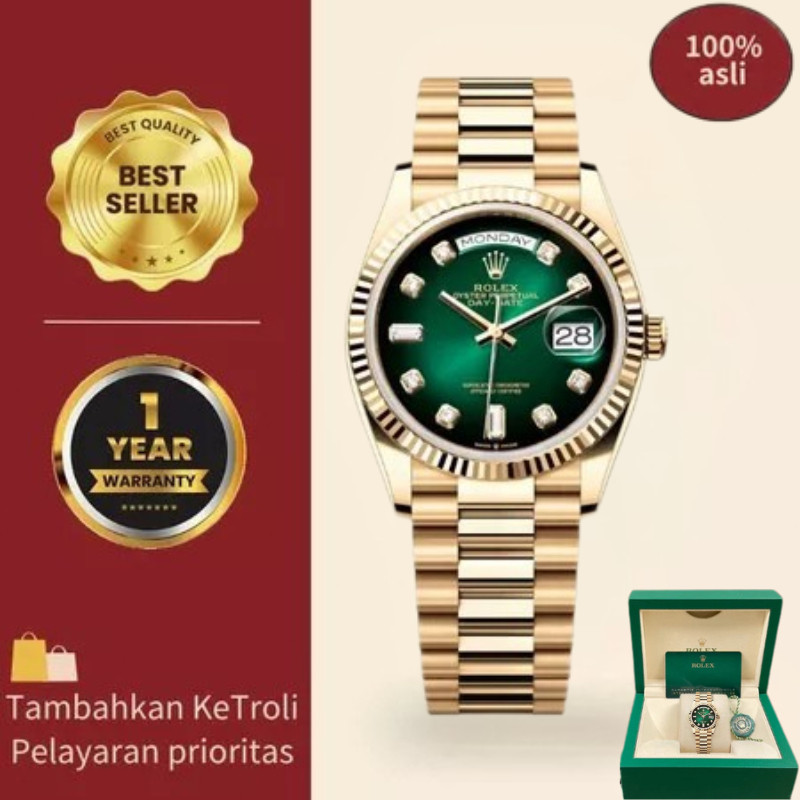 Rolex【⭐ 100% ASLI】Original Jam Tangan Rolex Day Date M128238-0069 Automatic Bahan Teflon 36mm Stainl