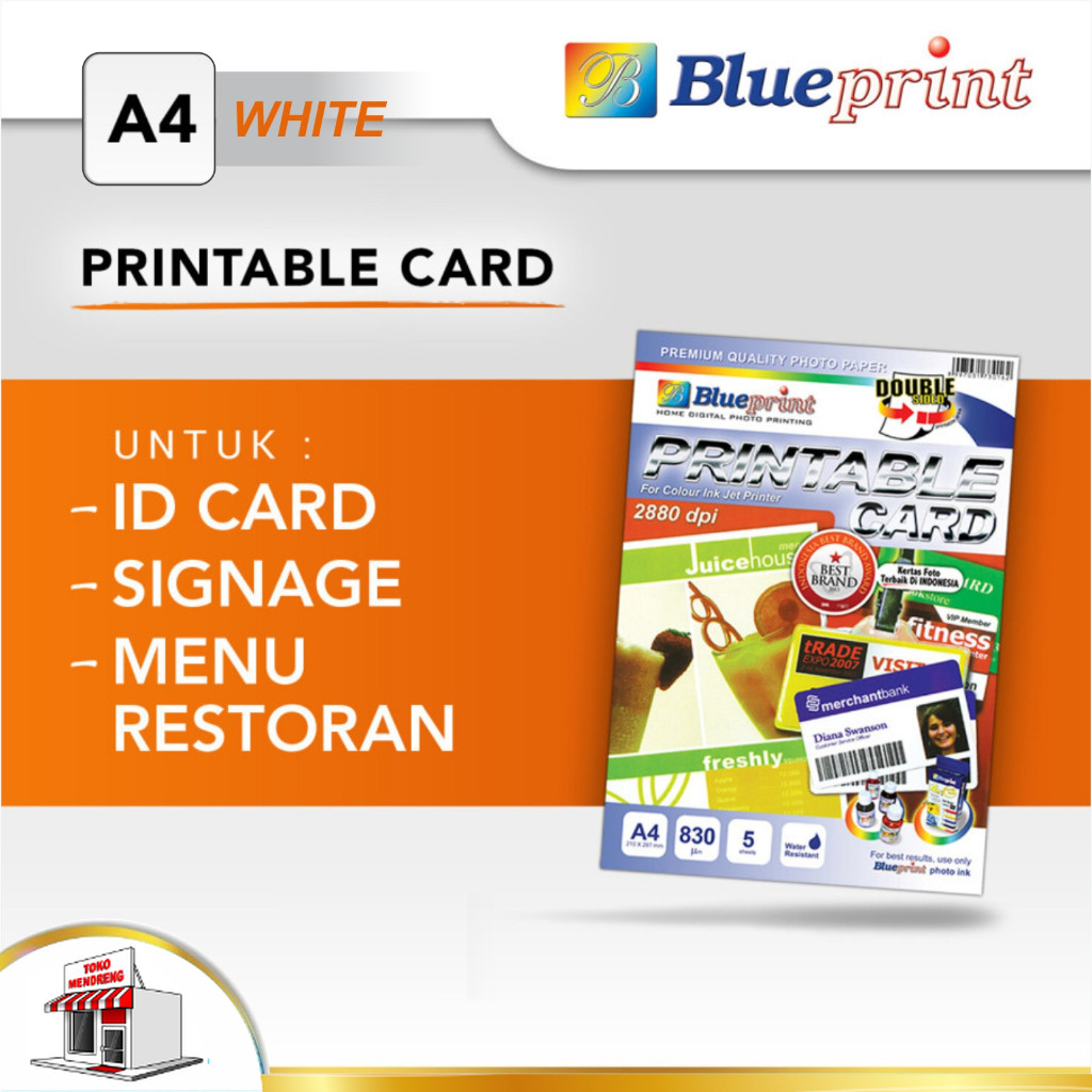 

Blueprint Printable Card / ID CARD / Kartu Member A4 White