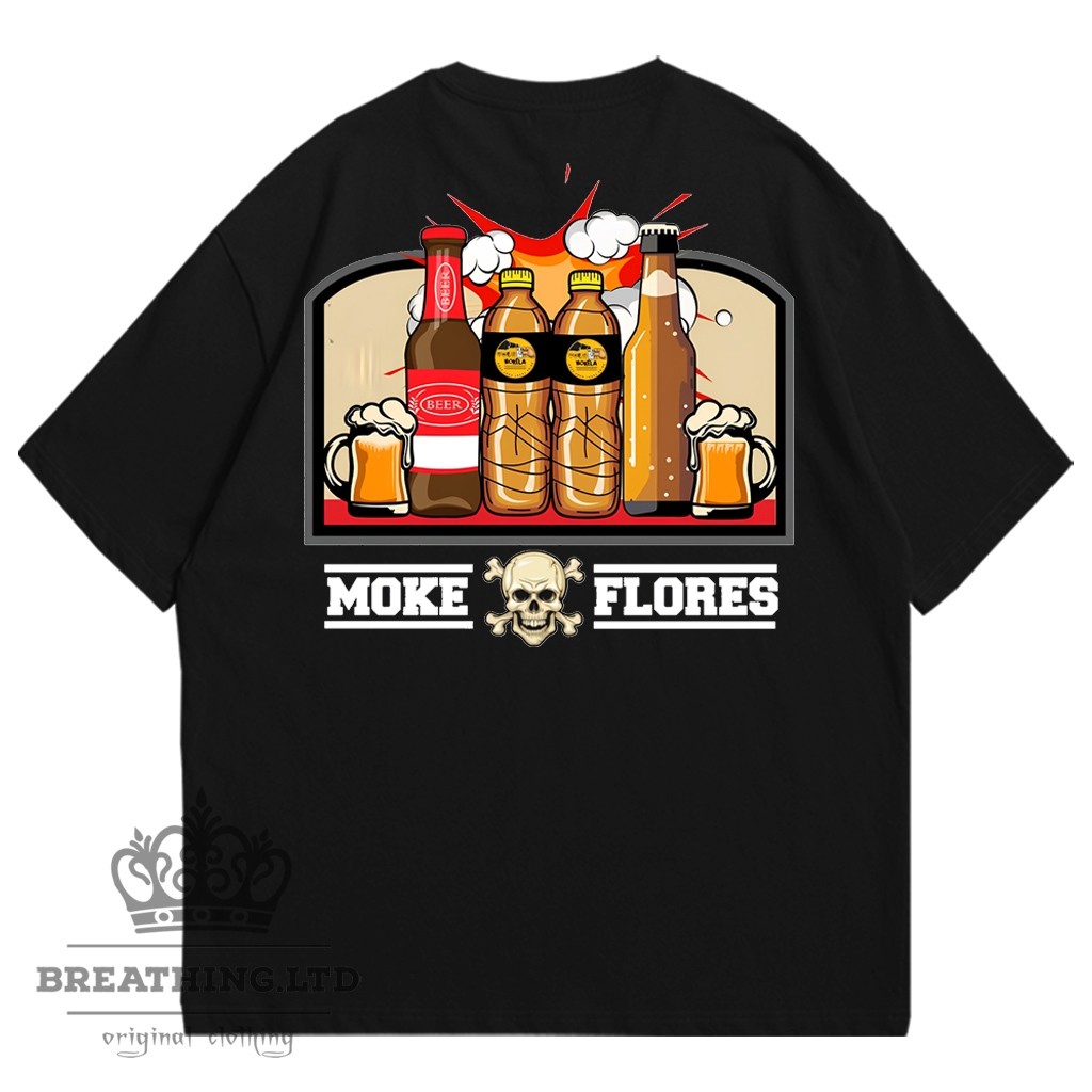 MODERNSTORE88 KAOS MOKE FLORES | TERBARU Pria / Wanita T-shirt Combed 24s sablon dtf