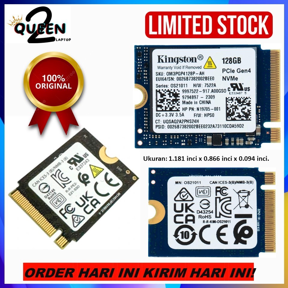 SSD KINGSTON - PHISON 128GB GEN 4X4 NVME PCIE 2230 - GARANSI 1 TAHUN