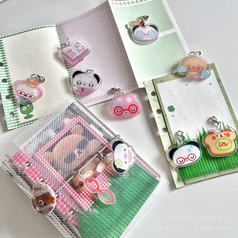 

1Pc INS Kawaii Japanese Cartoon Vintage Early Anime Pendant for M5 Notebook Scrapbook Journal Album DIY Deco Cute Accessories