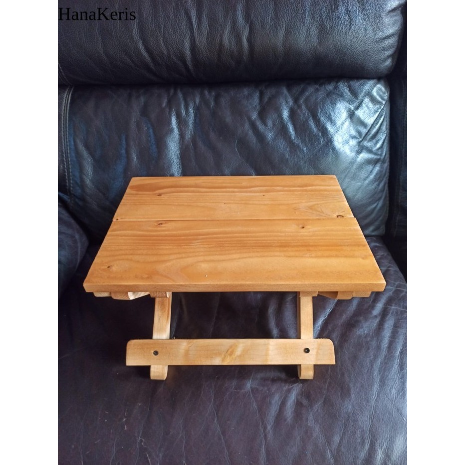 Roekre Meja Lipat Kayu Meja Belajar Meja Ngaji - Kayu Jati Belanda Full Varnish FG7
