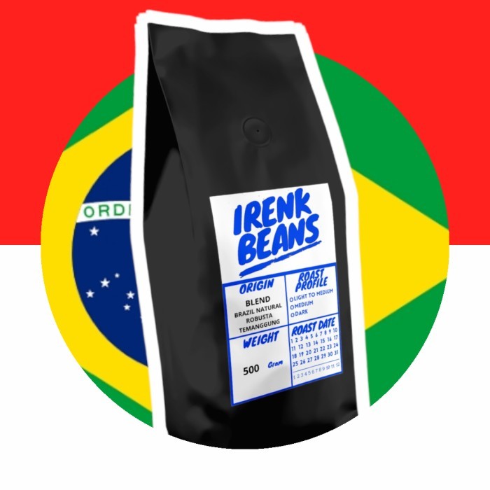

Blend Arabika Brazil Natural Robusta Temanggung 500g Biji Bubuk - BR30TEM70, BUBUK MEDIUM