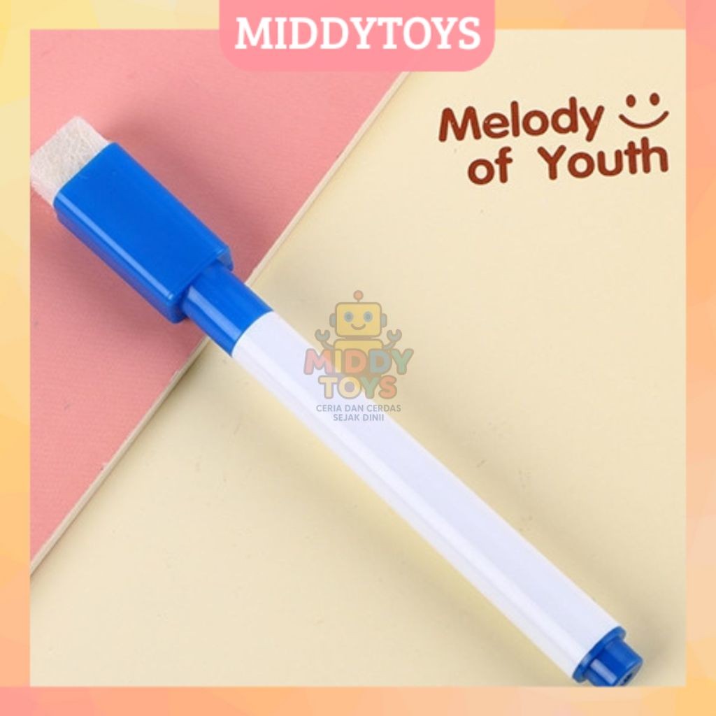 

MIDDYTOYS - SPIDOL WARNA BIRU / WIPE AND CLEAN / SPIDOL ANAK DENGAN PENGHAPUS