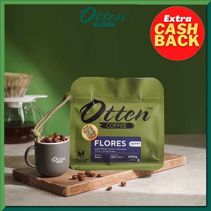 

Kopi Arabica Flores Bajawa 200g - Biji / Bubuk Kopi Otten Coffee - Fine