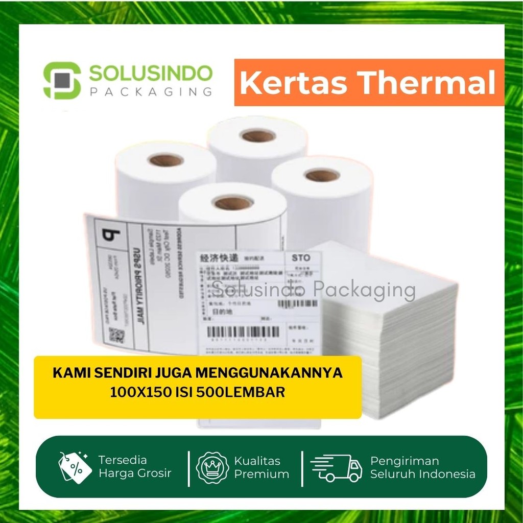 

Kertas Thermal 100x150 Sticker Label ISI 500 pcs Label Kertas Tidak Luntur Lem Kuat