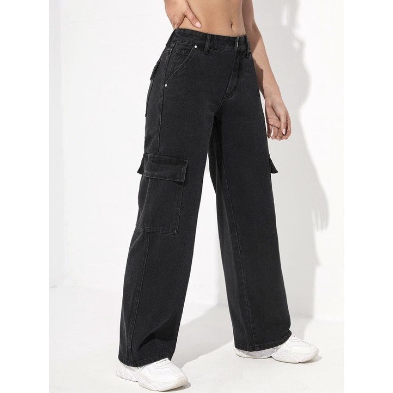 CELANA CARGO JEANS HIGHWAIST/CARGO JEANS WANITA/CARGO JEANS LOOSE PREMIUM/HIGHWAIST CARGO JEANS
