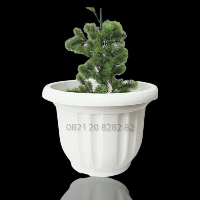 POT TANAMAN jumbo 50 POT BUNGA besar 50cm PUTIH TEBAL POT BUAH 50 CM - Putih Glossy