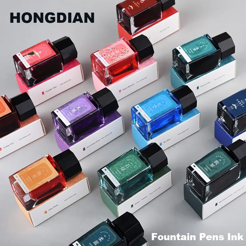 

HONGDIAN Fountain Pen Ink 18ml Chinese ink Multicolour Glass Bottled Writing Calligraphy ink Office School Supplies Stationery