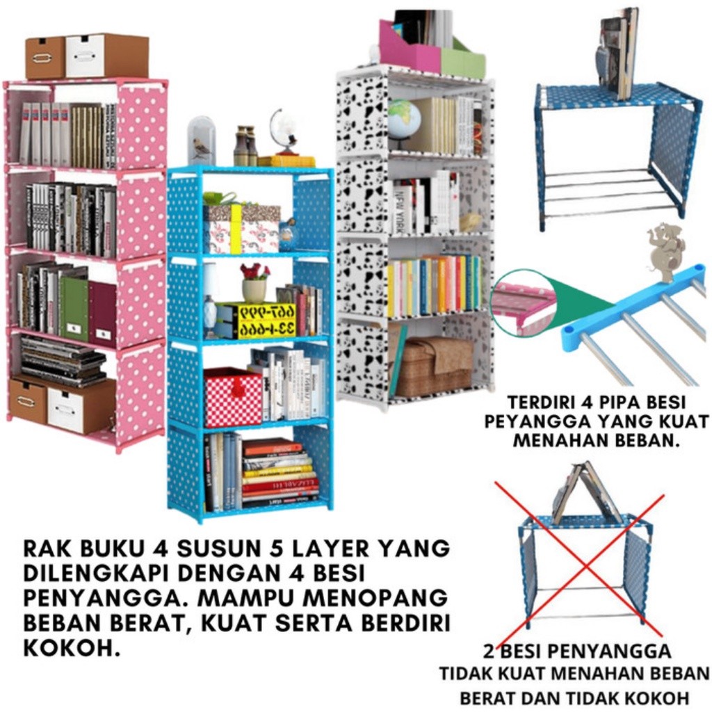 

RAK BUKU JEON 4 SUSUN + TUTUP BELAKANG _ HW