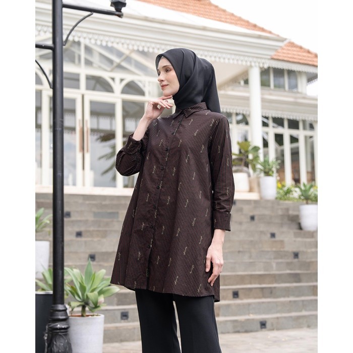 Heaven Lights - Everly Long Shirt - Tunik Wanita - Artic, XS