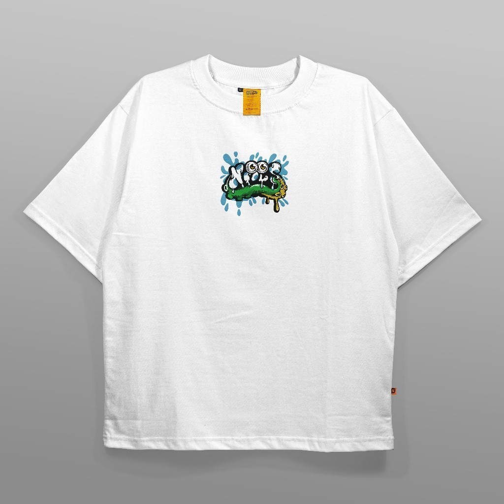 Oversized T-Shirt White Brain Dead Cotton 24s Free Sticker Nameless Society