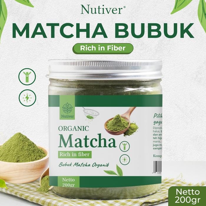 

NUTIVER Pure Matcha Powder Premium Matcha Bubuk Matcha Organic & Original 200gr