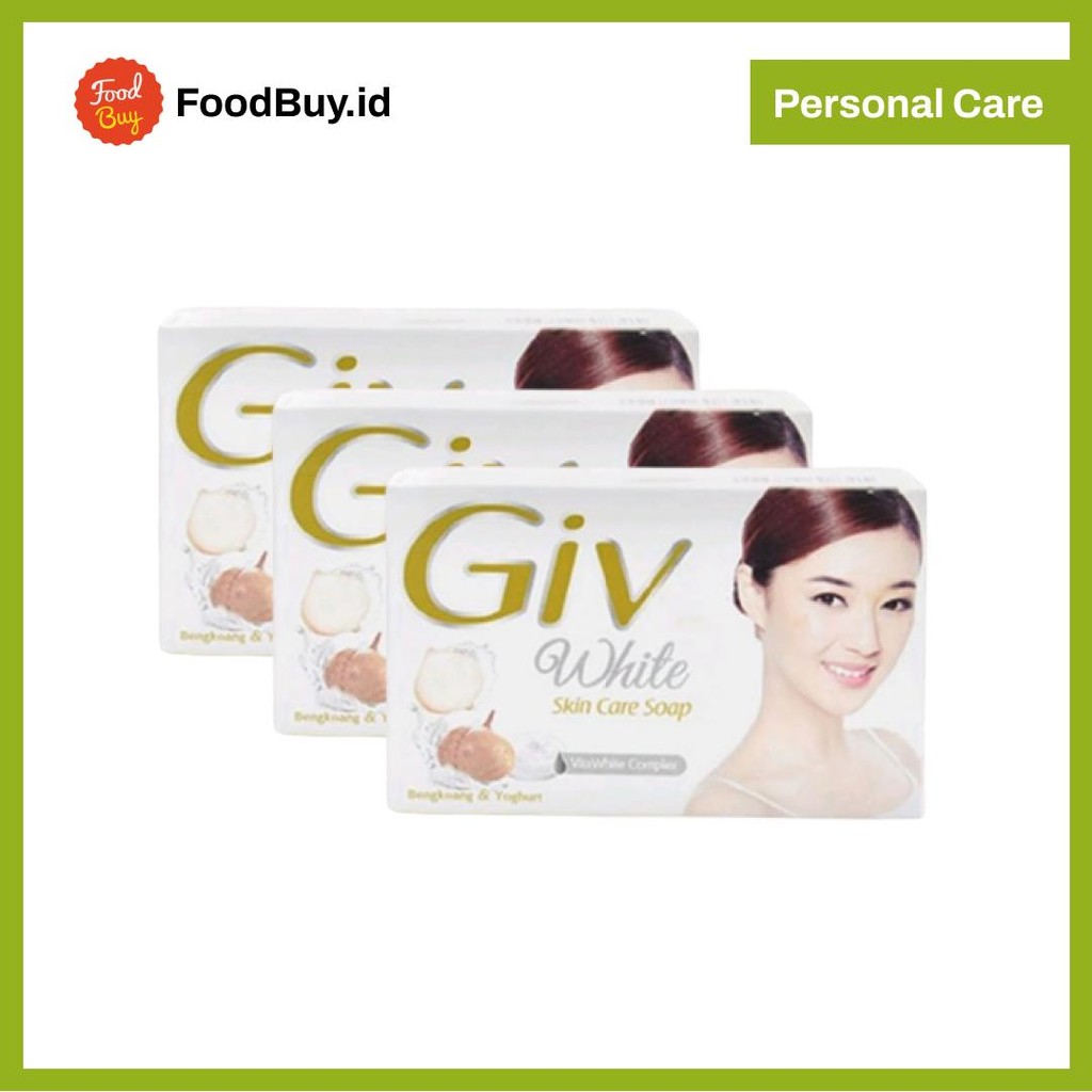 

Paket 1 Pack - Giv White Sabun Batang Bengkoang & Yogurt 100 gr (Isi 3)
