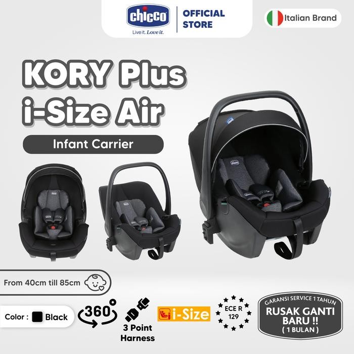 CHICCO KORY Plus i-Size Air Car Seat Black / Car Seat Bayi / Baby Car Seat / Infant Car Seat