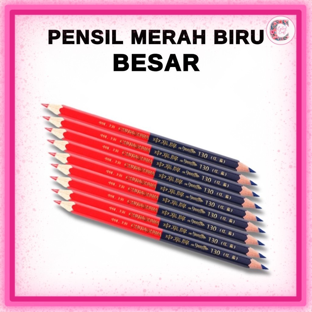 

Pensil merah biru besar / pensil pola merah biru besar ORIGINAL