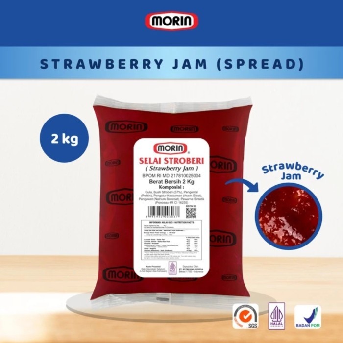 

New Arrival Selai Morin Strawberry Jam Spread Refill Pouch 2 kg READY