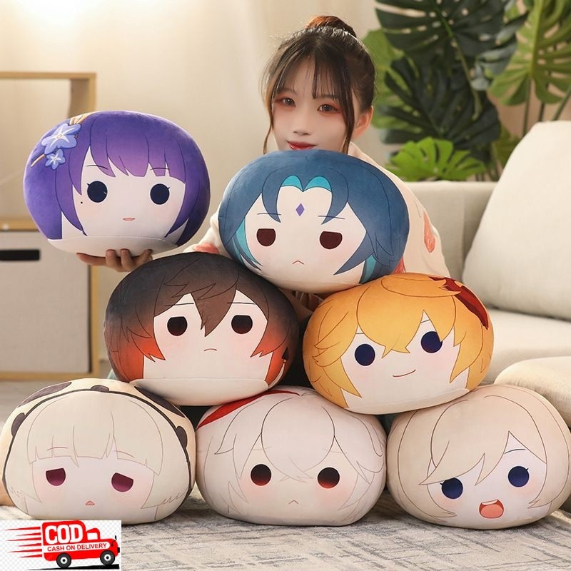 Bantal Tidur Anime Game Genshin Impact Shogun Kazuha Xiao Tartaglia Bahan Halus Ukuran 30cm