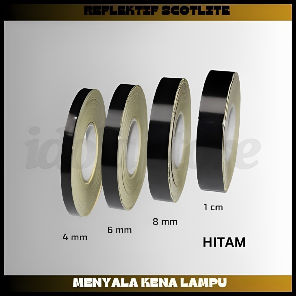 Sticker Stiker Sticker List Velg Roll Gulung Motor Mobil variasi Stiker Vlag Motor Hitam