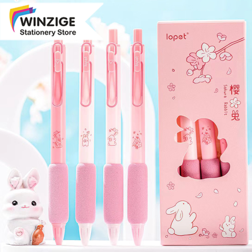 

Winzige 4pcs pulpen aesthetic 0.5mm isi pulpen gel pink school stuff gel pen pena retractable gel pens pen mekanik tinta hitam alat tulis school supplies stationery Pena Pen Pencet