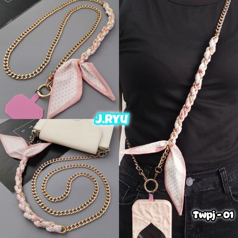 JRYU PREMIUM Tali gantungan Rantai Panjang import tali Gantungan HP tali Gantugan tas long strap lan