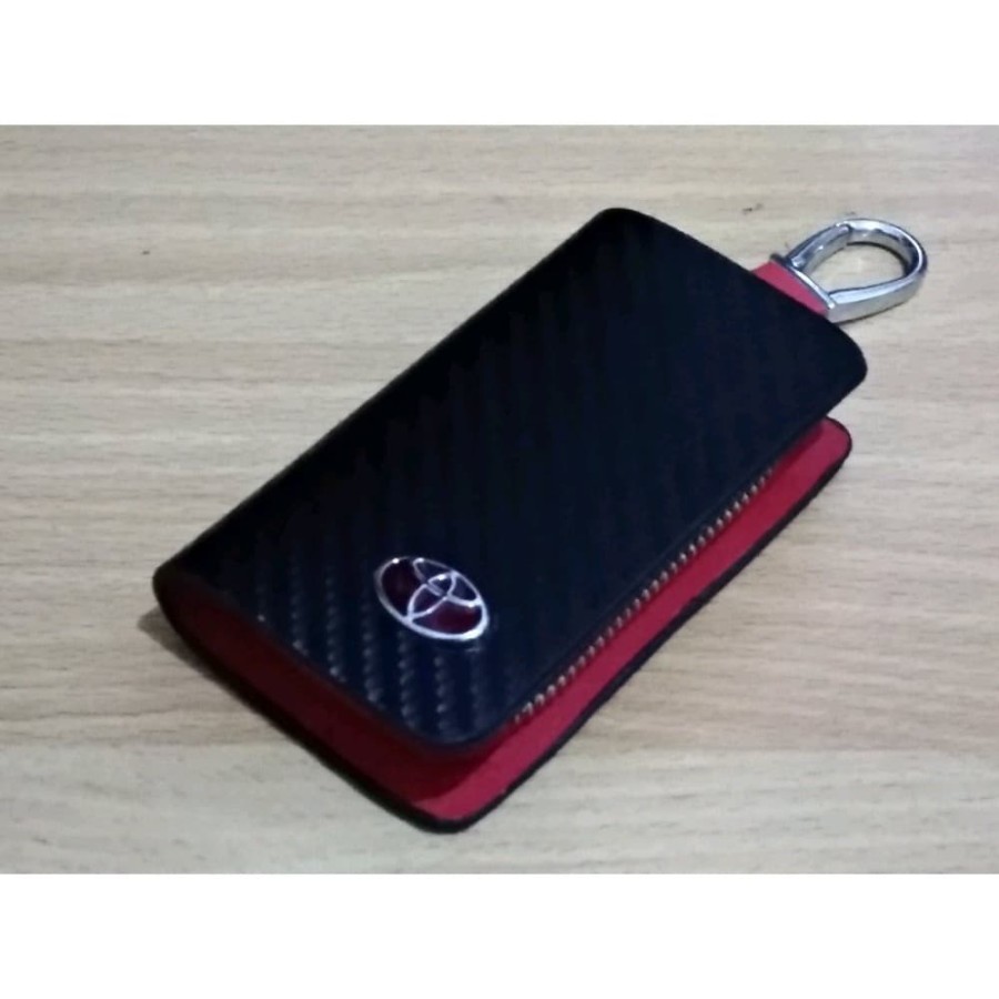 Dompet STNK Gantungan Kunci Keyless Berlogo TOYOTA Carbon
