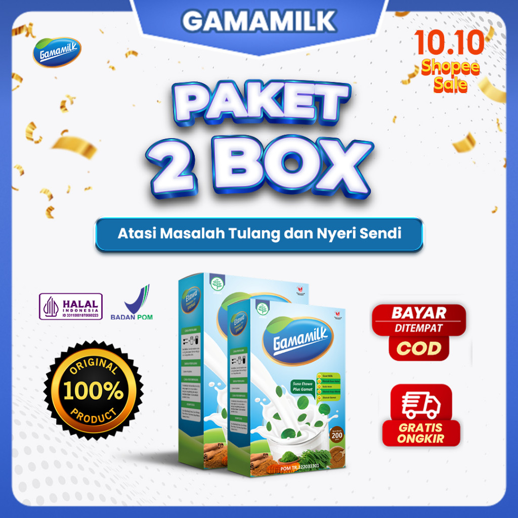 

(2 Box) Susu Etawa Gamamilk - Solusi Masalah Tulang, Nyeri Sendi, Asam Urat dan Rematik