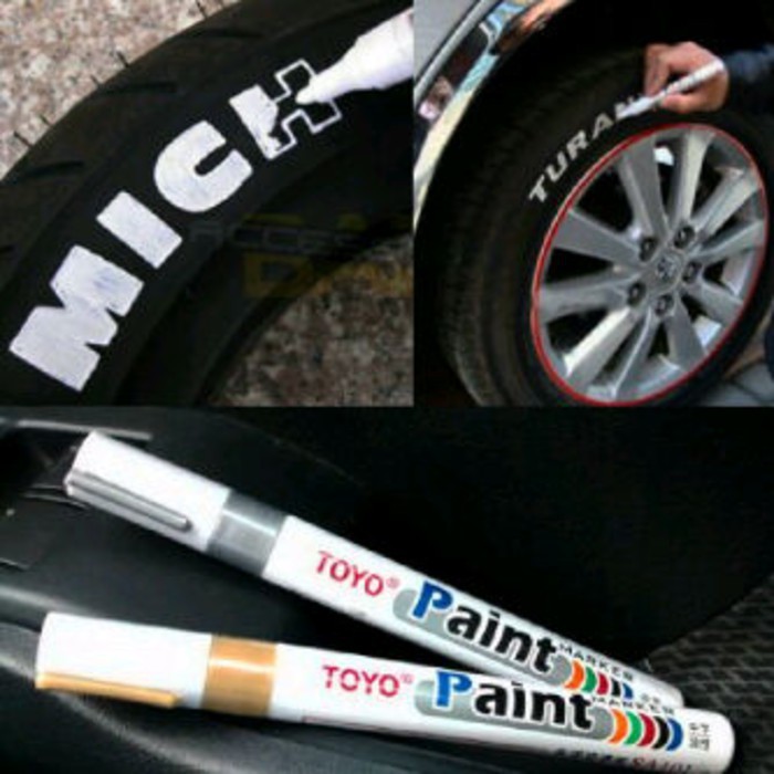 

SPIDOL TOYO Spidol Ban Mobi Spidol Ban Motor ORIGINAL Paint Marker - Putih - READY YA