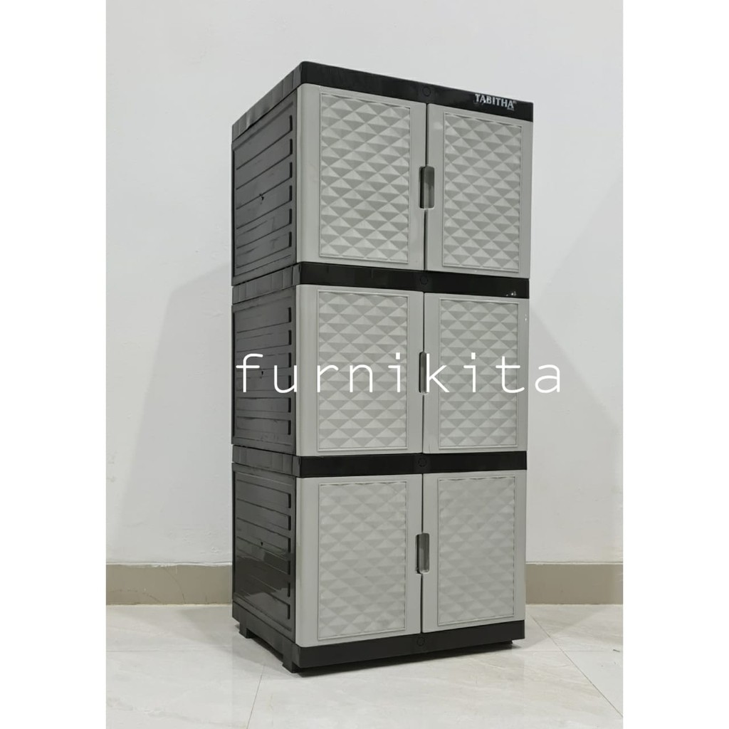nt63el LEMARI PAKAIAN PLASTIK SERBAGUNA MINI TABITHA SUSUN 3