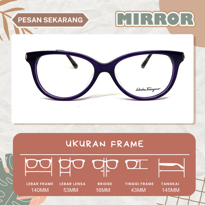 FRAME KACAMATA CAT EYE WANITA/PRIA 1585 SIZE 53 LEBAR FRAME 140