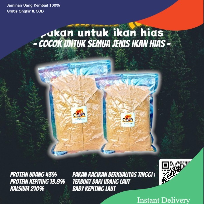 Pelet Ikan CSM CRAB SHRIMP Pelet Bubuk Udang Kepiting Asli 100 Gram