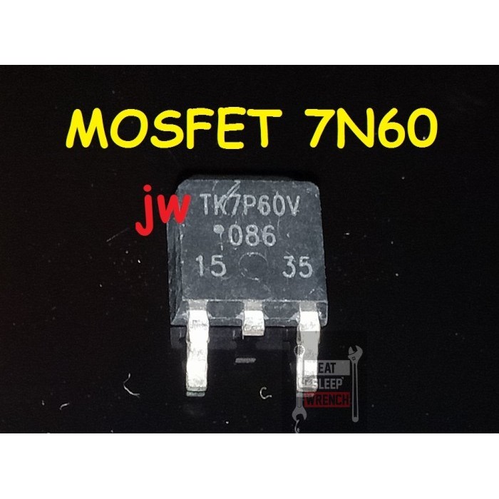 7N60 SiHD7N60E FCD7N60 TK7P60V N-Ch TO252 Transistor IC dan Mosfet