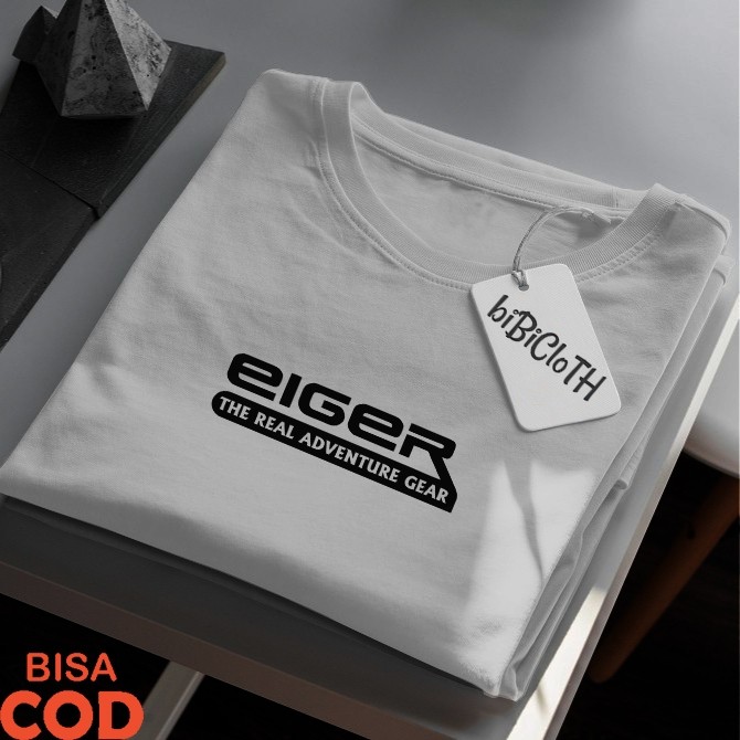 New Kaos Lengan Pendek Brendet { Hitam eiger} Unisex PRIA & WANITA
