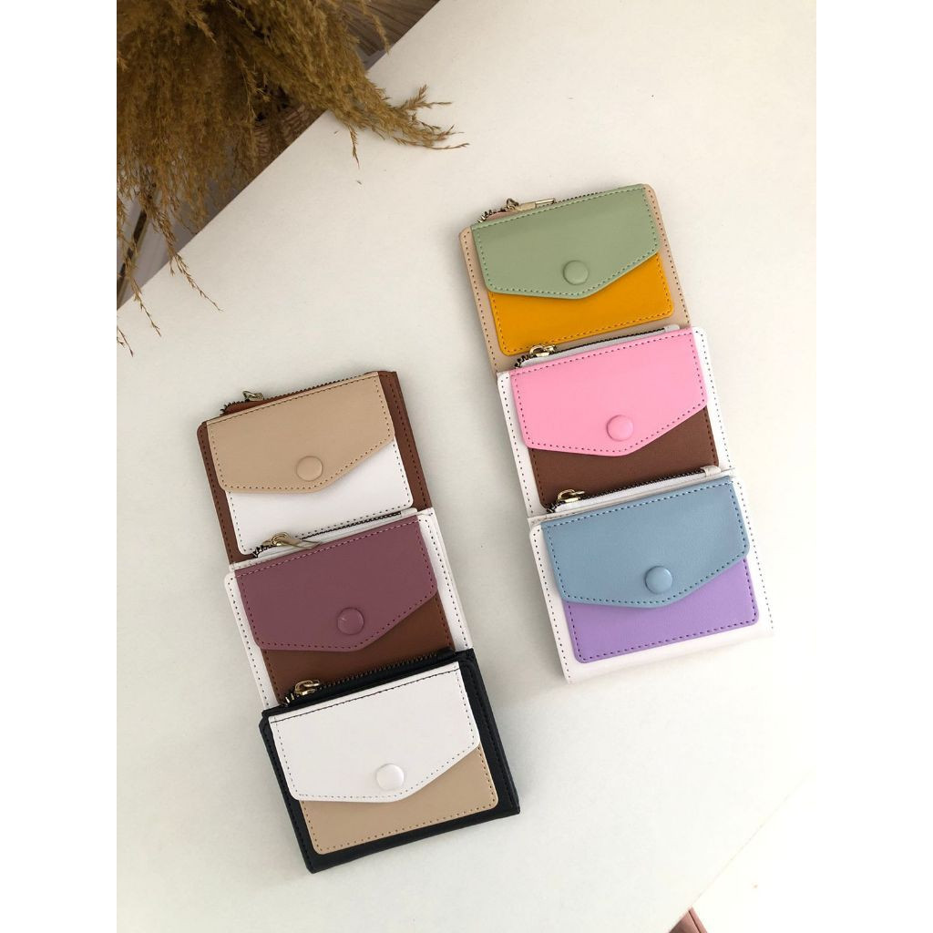 Dompet Wanita Beraneka Warna - Dompet Lipat Wanita - Dompet Kartu Kekinian - Tas Wanita Mini - Fashi