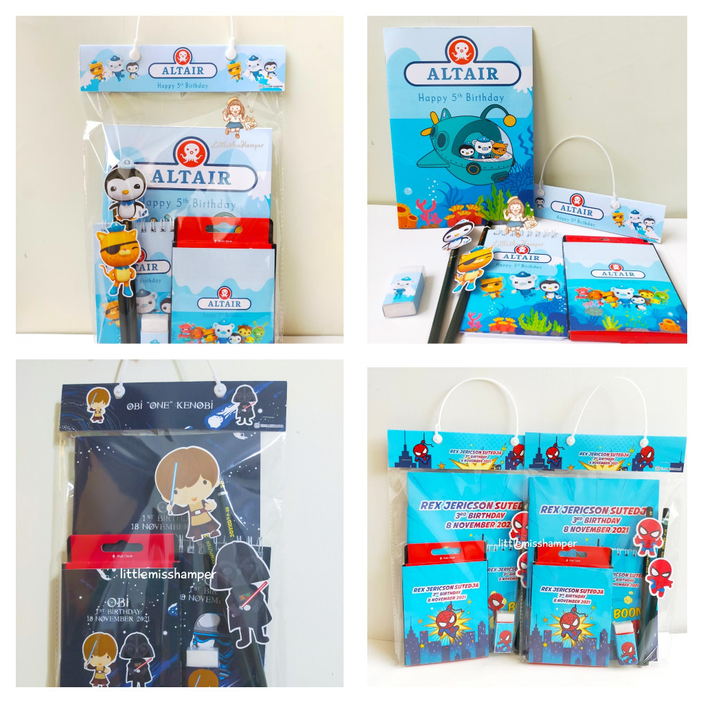 

Custom souvenir paket alat tulis goodie bag ulang tahun hadiah teman