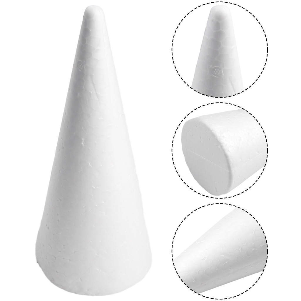 

Foam Cones Polystyrene For Crafts DIY Painting Whatever You Want Such As A Cake Dummy, Flower Arrangement Centerpiece, And Other