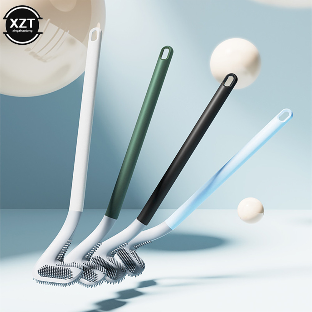 Non-slip Long Handle Silicone Toilet Brush Toilet Cleaning Brush Toilet Cleaning Brush Bendable Sili