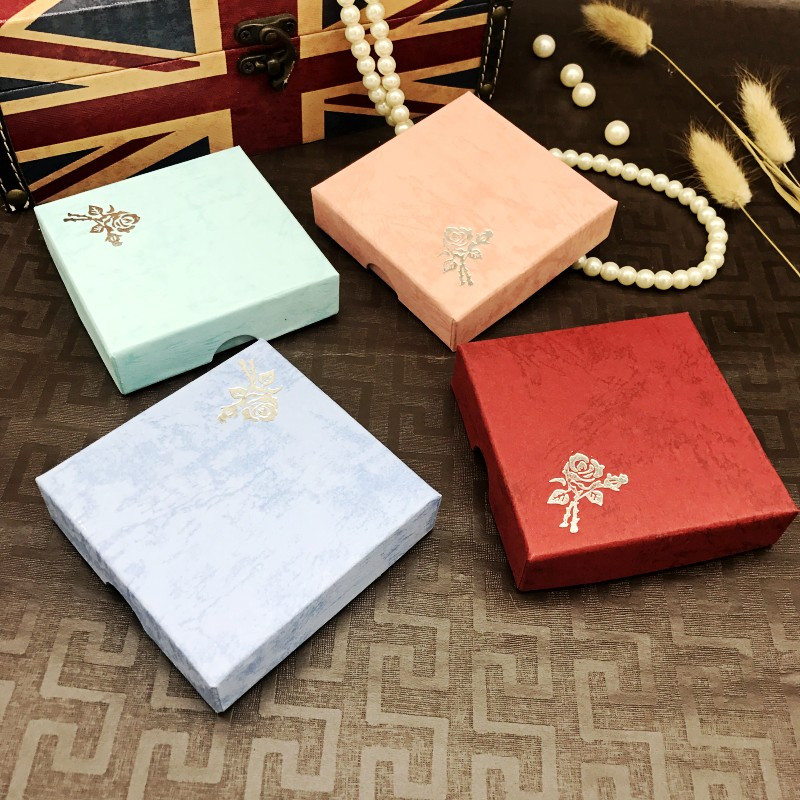 

Square Jewelry Packaging Box Bracelet Necklace Cardboard Gift Organizer Case Women Pendant Storage Display Container 2022 NEW