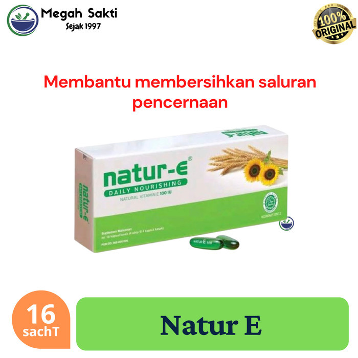 Megah Sakti - Natur-E Natural Vitamin E 100 IU isi 16 Kapsul | Penyubur Kandungan dan Anti aging