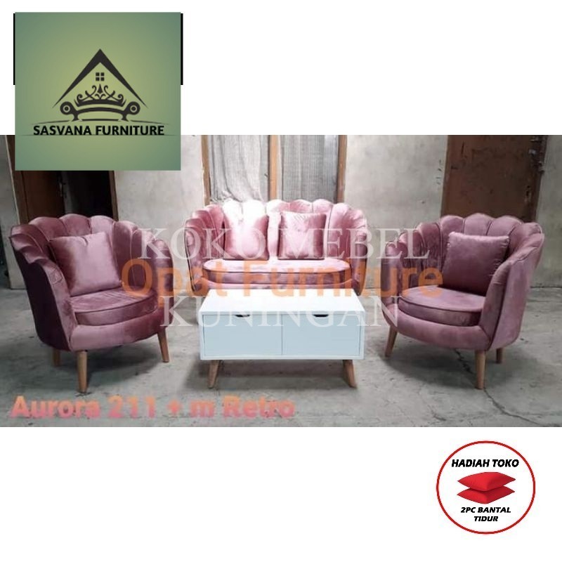 (FREE BANTAL TIDUR) Sofa Retro Kipas 211 Minimalis Termurah Terlaris Cirebon Kuningan Majalengka Ind