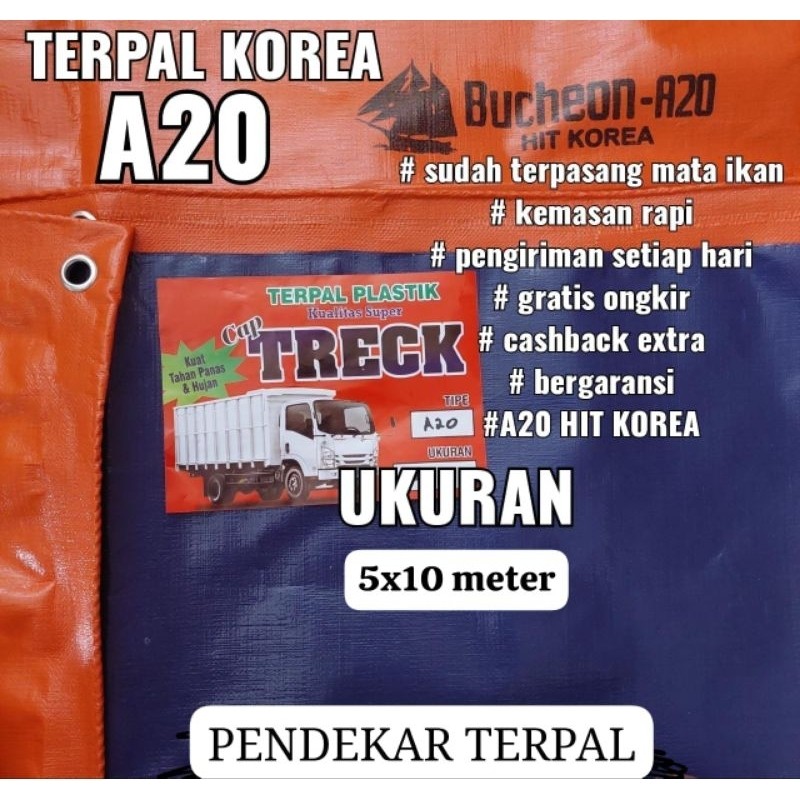 pabrik terpal TERPAL KOREA A20 UKURAN 5X10 METER MEREK TRECK