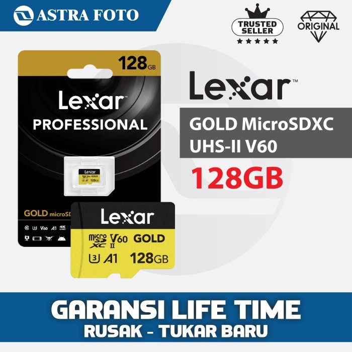 Lexar Gold MicroSDXC UHS-II V60 128GB - micro SD 128 GB