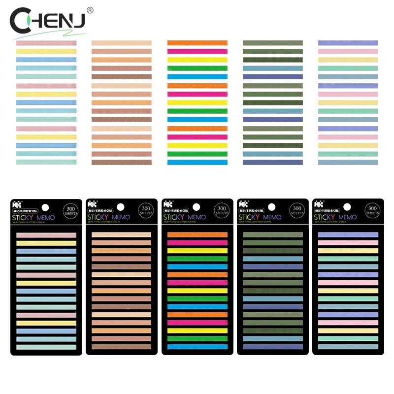 

300 Sheets Rainbow Color Index Sticker Memo Pad Waterproof Transparent Sticky Notes School Supplies Kawaii Stationery